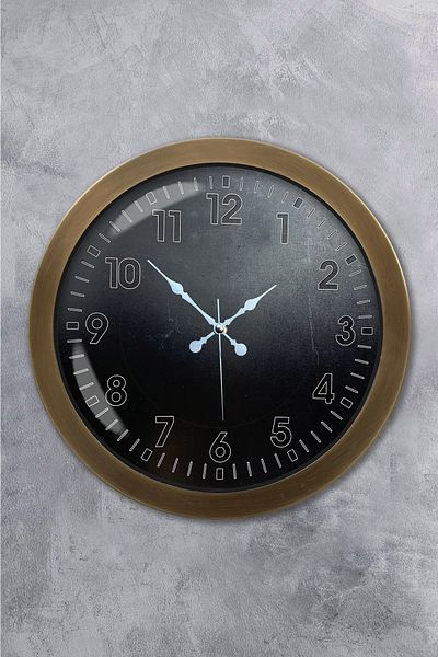Kasva Concept Gift 36 cm Antique Metal Black Wall Clock