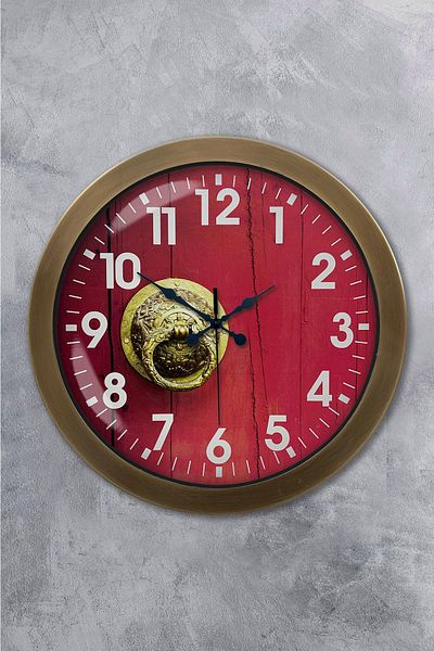 Kasva Concept Gift 36 cm Antique Metal Door Wall Clock