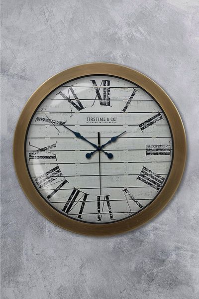 Kasva Concept Gift 36 Cm Tumbled Metal Novel Wall Clock