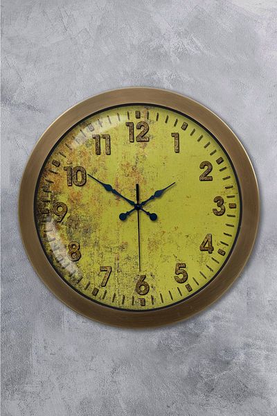 Kasva Concept Gift 36 cm Antique Metal Butterfly Wall Clock