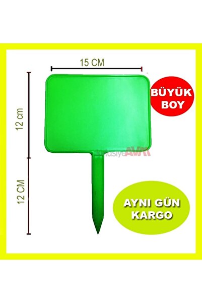 MT Açılı Saplamalı Yaz Sil Pazarcı Manav Plastik Fiyat Etiketi Büyük Boy Yeşil Renk 10 Adet