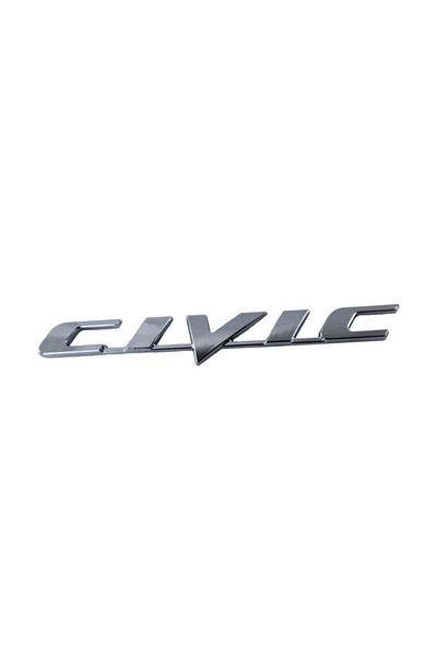 QUWA Honda Civic Trunk Lettering Nickel (175mm-25mm) (2007-2012)