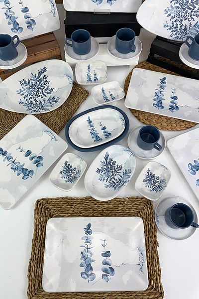 Keramika Blue Magic 27 Piece Siera Breakfast Set for 6 People