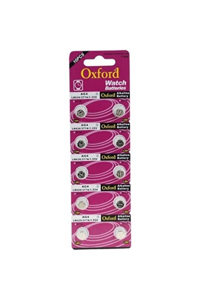 Oxford Ag4 Lr66 377 L626 Alkaline Düğme Pil 10 Adet