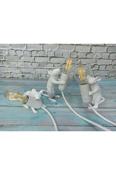 CajuArt Thief Mouse Triple Figurine Modern Table Lamp Home Office Decor Led Lamp