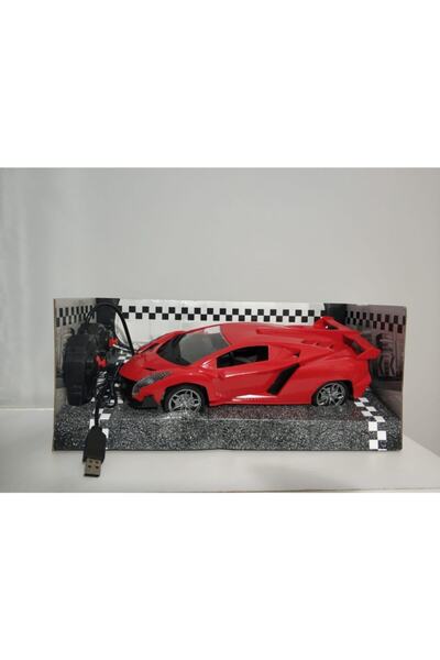 LRS STORE Uzaktan Kumandalı Araba Farlarından Işıklı Kırmızı Şarjlı Lamborghini 28 Cm Yüksek Kalite