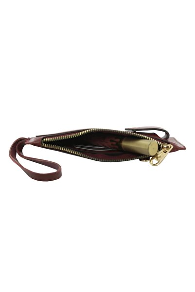 Ozka Leather Collection Kadın Bordo Düğmeli Cüzdan