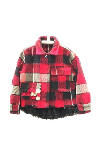 Karamela Red Plaid Girl's Jacket