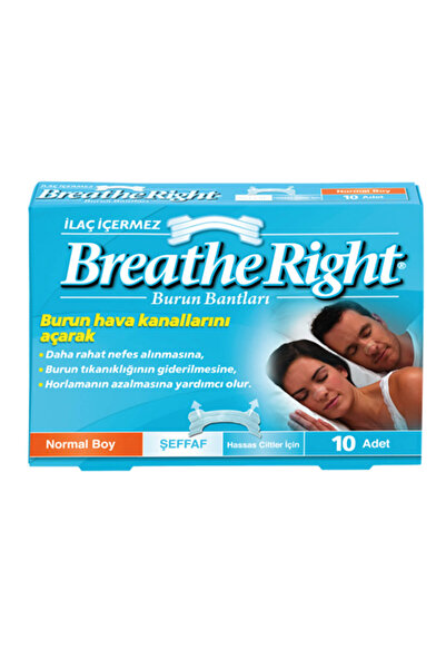 Breathe Right Hassas Ciltler İçin Şeffaf Normal Boy Burun Bandı 10 Adet 75714...