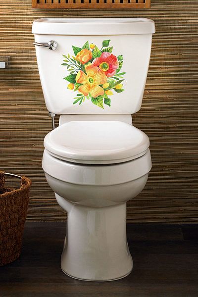 Tilki Dünyası Scaun de toaletă cu flori colorate și autocolant pentru baie CLRFLL0001
