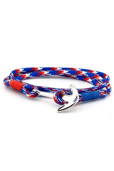 Solfera Men's Red Blue White Anchor Sailor Bracelet BT447
