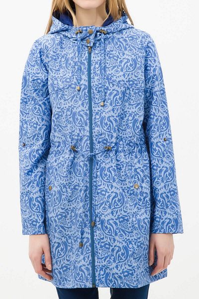 Koton Blau gemusterter Damenmantel 6YAK06039GW