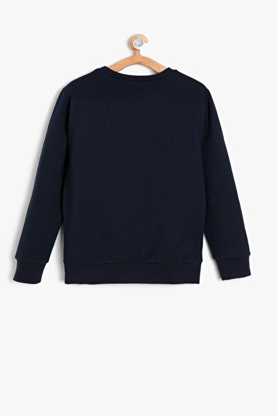 Koton Mavi Erkek Çocuk Yazili Baskili Sweatshirt