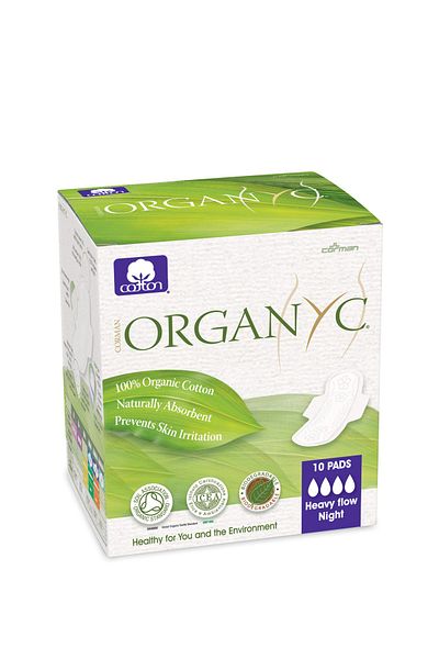 Organyc Hijyenik Ped Tekli Paket Gece - Kanatlı, Ultra İnce, Çok Yoğun 10 Adet 8016867009935