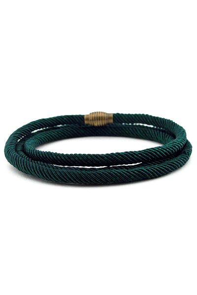 Solfera Men's Three Sira Metal Miknatis Dark Green Color Bracelet Bt465