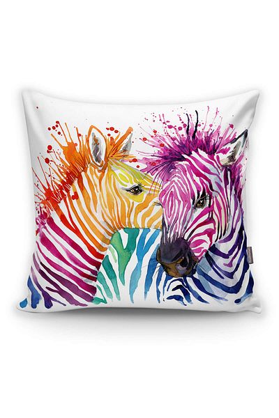 Realhomes Zebra Patterned Digital Printed Decorative Pillow Cushion Cover