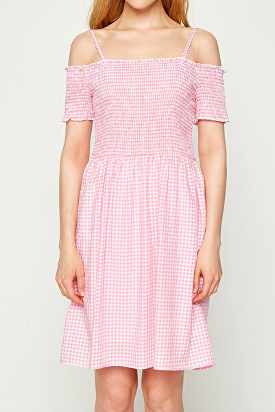 Koton Rochie de damă în carouri roz 7YAF80140GW