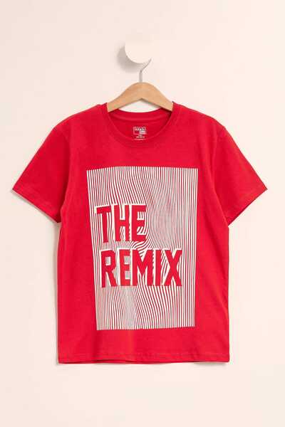 DeFacto Crvena majica sa printom dečaka