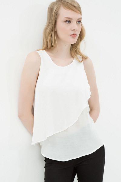 Koton Off-White-Unterhemd für Damen 6YAK32819CW