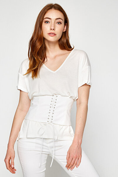 Koton Women's Ecru Undershirt 7YAK33127EW