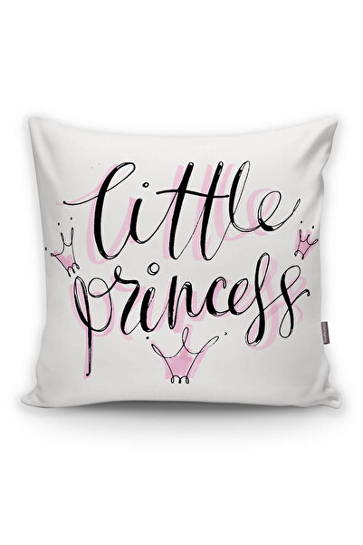 Realhomes Little Princess Text Patterned Digital Printed Decorative Pillow Cu...