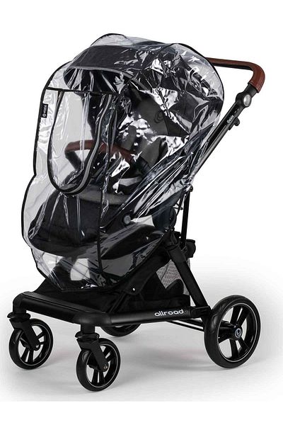 Elele Zippered Luxury Baby Stroller Rain Cover Black /
