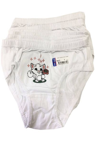 Seher Chiloți albi pentru fete, 100% bumbac, pachet de 6
