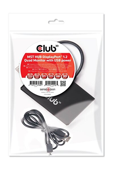 Club 3D Club3D CSV-6400 Çoklu Akışlı Ulaştırma (MST) Hub Display Port Çevirici