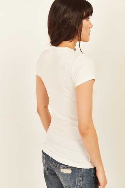 Olalook Γυναικείο T-Shirt καμιζόλα εκρού με φερμουάρ BLZ-19000112