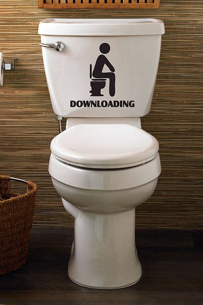 Tilki Dünyası Downloading Toilet Seat Sticker