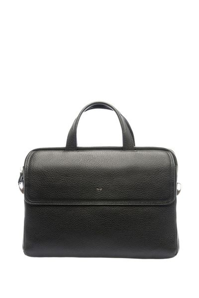 Tergan Genuine Leather Black Leather Briefcase 21388A41