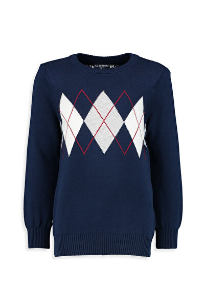 LC Waikiki Crew Neck Diamond Pattern Boy's Sweater