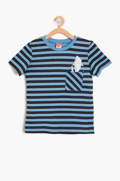 Koton Navy Blue Baby Boy Striped T-Shirt