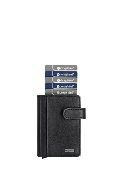 CENGİZ PAKEL Hakiki Deri Siyah Erkek Kartlık 2454