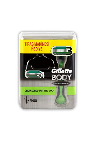 Gillette Body Vücut için Tıraş Bıçağı 4'lü (Tıraş Makinesi Hediyeli!) 7702018...