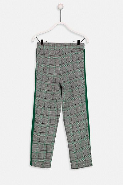 LC Waikiki Girl's Green Checked Lme Trousers