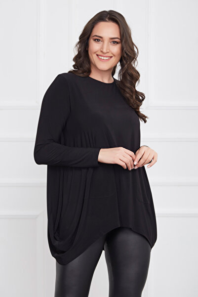 Laranor Kadın Siyah Cep Detaylı Şalvar Kesim Bluz 17LB9012