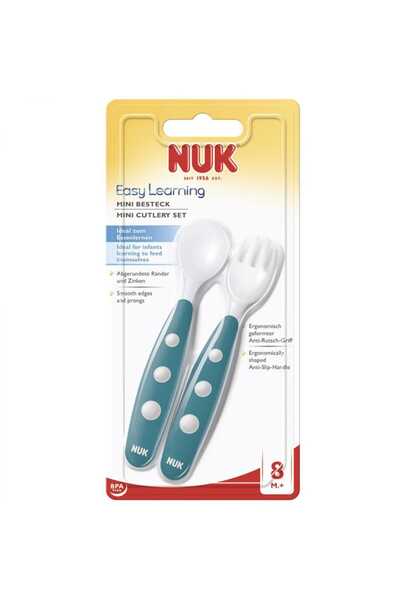 Nuk Mavi Mini Çatal Kaşık Seti 8ay+ 4008600082545m