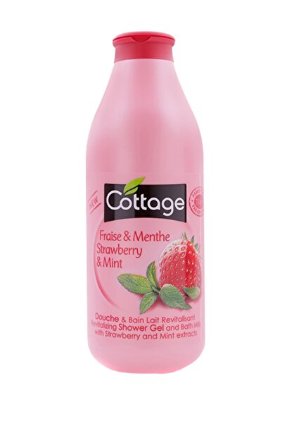 Cottage جل استحمام وحليب جسم بالفراولة والنعناع - جل استحمام وحليب جسم 750 مل...
