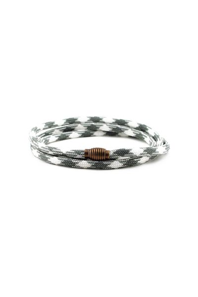 Solfera Men's Paracord Three Row Green White Bracelet Bt412