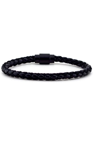 Solfera Men's Black Genuine Genuine Leather Bracelet Bt023