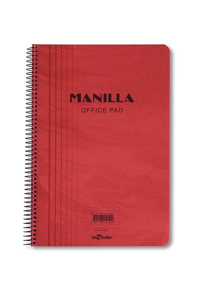 Le Color Manilla Office Notebook 17X24 Checkered Red