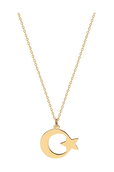 Glorria Kadın Altın Ay Yıldız Kolye SV0107
