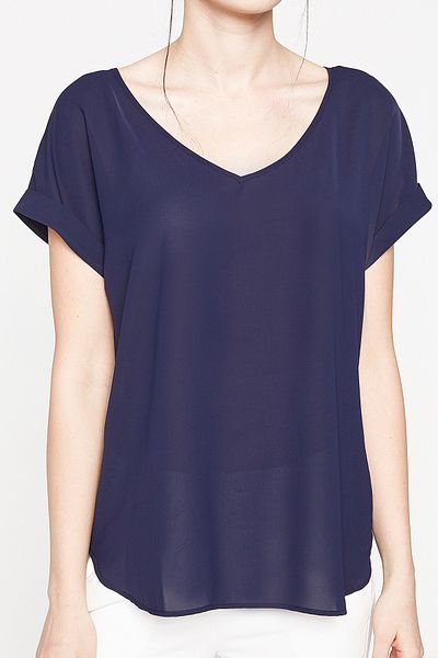 Koton Indigo-Bluse für Damen 7YAB67998OW