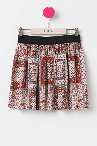 DeFacto Ecru Young Girl Patterned Skirt F5815A6Z.Er98