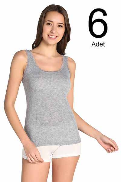 Berrak Tricou gri pentru femei, pachet de 6 ELF568BER80496