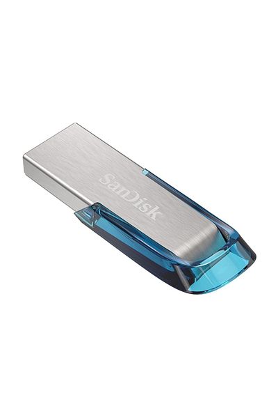 SanDisk Ultra Flair 128 Gb USB 3.0 Memory - Tropical Blue