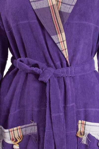 Bedinn Пештемал Рушник Халат Кімоно Комір Утвір фіолетовий