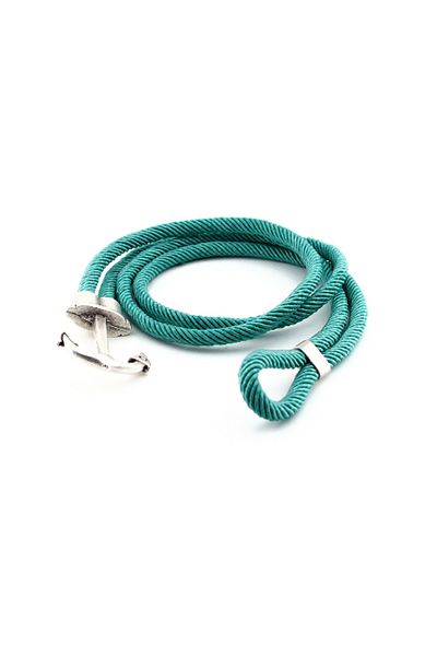 Solfera Men's Turquoise Blue Wrap Large Anchor Bracelet Bt407