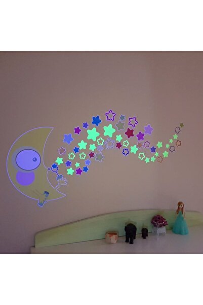 Dekor Loft Aydede ve Yıldızlar Fosforlu Çocuk Odası Duvar Sticker
